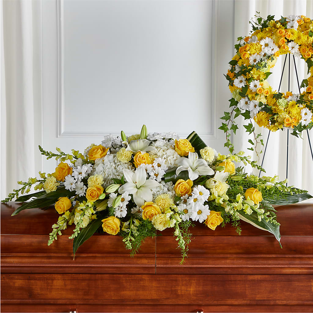 Golden Harmony Casket Spray – Wish Etc..., Brighton ON