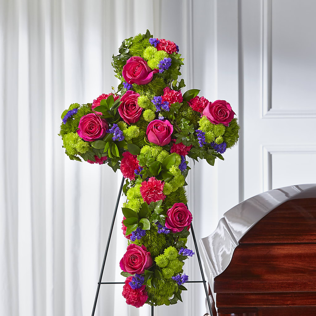 Tribute Rose Floral Cross –  Wish Etc..., Brighton ON